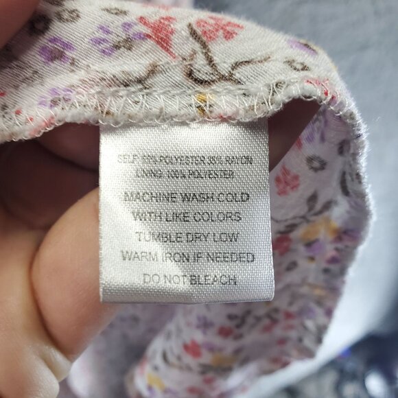 Indigo Rose Dress Women 2X Pink Floral Smocked Short Sleeve Rayon Midi - Picture 3 of 10